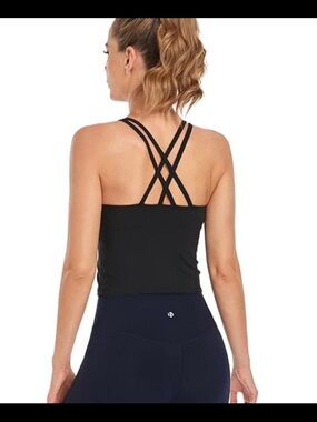 Black Crisscross Strappy Tank Top
